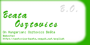 beata osztovics business card