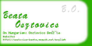 beata osztovics business card